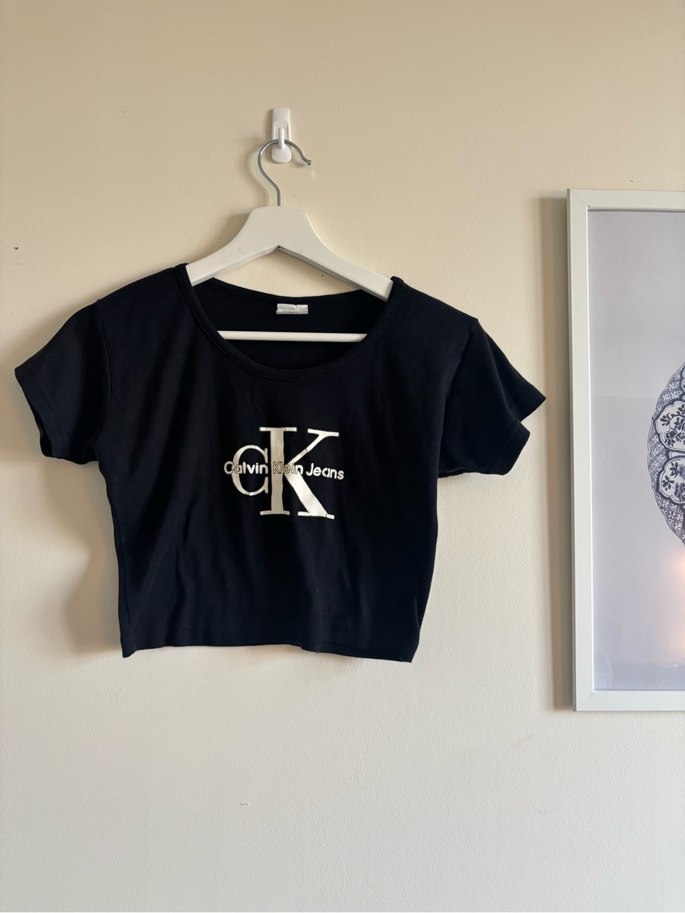 Vintage Calvin Klein Jeans Baby Tee 90s CK Logo Crop Top